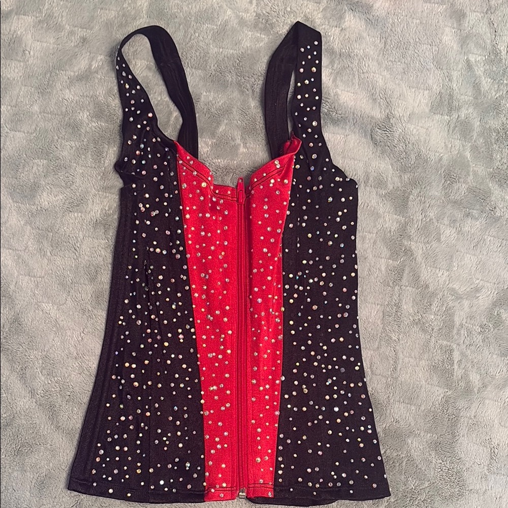 Stylish Red and Black Women's Top